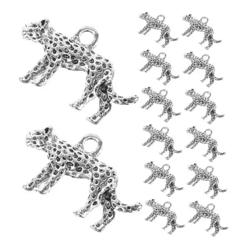 Produktbild: Operitacx 20St Schmuckzubehör DIY Haustierzubehör Leoparden-Schmuckanhänger Anhänger mit Leoparden-Charms süße Charms für die Schmuckherstellung Tierarmbänder Legierung Silver