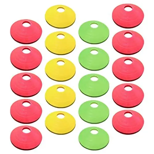 Produktbild: Operitacx 20 Stück Disc Cone Mark Discs Mini Cones Agilitätskegel Sportkegel Fußballkegel Fußballkegel für Kinder Erwachsene Studenten Indoor- Outdoor- Spiele Fitness Party Aktivität