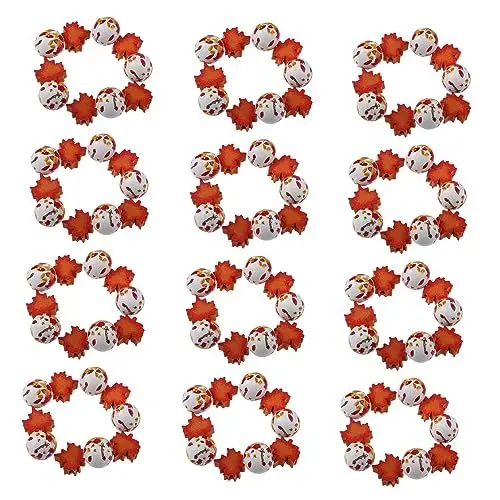 Produktbild: Operitacx 240 Stk Ahornholzperlen Halloween-holzperlen Herbstdeko Blätterdekor Halloween- Thanksgiving-holzperlen Holzverkleidung Bunte Perlen Kreisperlen Hölzern Blatt