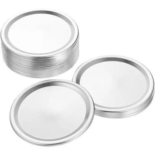 Produktbild: Operitacx 24st Einmachglasdeckel Einmachgummiringe Edelstahlglasdeckel Normaler Einmachdeckel Mason Einmachglas Deckel Sturzgl? Ersatzdeckel Einmachglasabdeckung Teilt Metall Dosendeckel