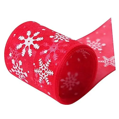 Produktbild: Operitacx 25 Schleife Weihnachtselemente Bänder seidene weihnachtsbänder Frohe Weihnachten Urlaub Schneeflocke Grosgrain ribbons weihnachtsband Partybänder Bandverpackungsdekoration rot