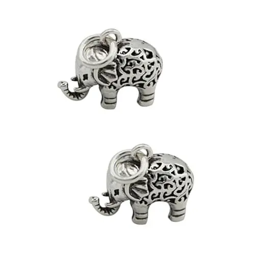 Produktbild: Operitacx 2St Antiquität Anhänger aus Sterlingsilber Jahrgang Halskette schmuck Elefant-Anhänger-Charme Anhänger aus thailändischem Silber Sterling Silber einstellen Thailand