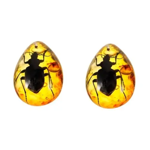Produktbild: Operitacx 2stücke Beetle Aus Resin Mit Echtem Insekten-einschluss Stilvolle Dekoration Für Schmuck Geeignet Für Armbänder Halsketten Und Weitere Kreative Projekte