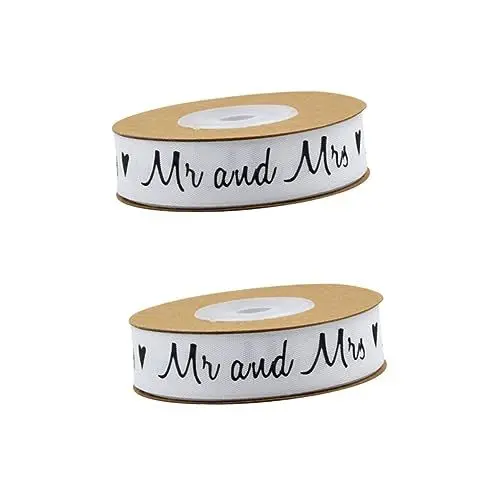 Produktbild: Operitacx 2St Hochzeitsband Hochzeitsbänder für Gefälligkeiten Baumwollband scrapbook scheckheft Weihnachtsband Buchstabenbänder aus Baumwolle Weihnachtsperlenband Weihnachtsbaum Schleife