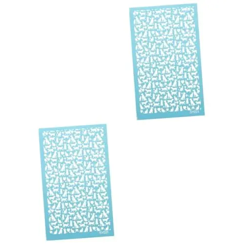 Produktbild: Operitacx 2 Blätter Siebdruck-vorlage Diy-material Diy-ton-bastelschablone Transferschablone Siebdruckschablone Für Diy Lehmwalze Abwaschbare Siebdruckschablone Polyester Netz Kunstbedarf