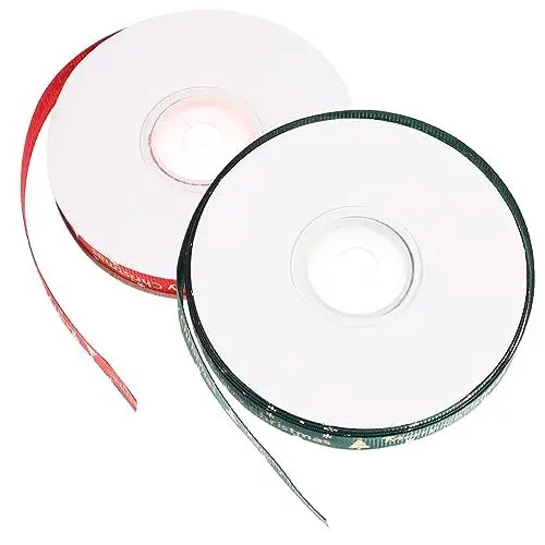 Produktbild: Operitacx Weihnachtsgeschenk 2 Rollen Bedrucktes Weihnachtsband Diy Schleifenherstellungsbänder Weihnachtspartybevorzugung Bastelband Weihnachtsverpackungsband Dekoratives Partybänder