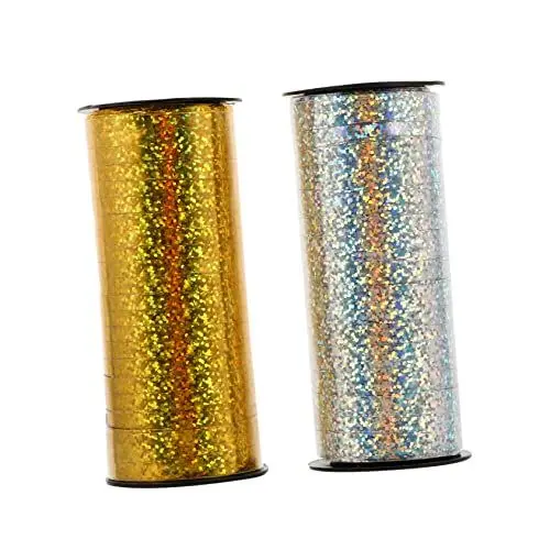 Produktbild: Operitacx 2 Rollen Schleife seidenband ribbon Feierliches Band Geschenkbandrolle Geschenkband für DIY-Projekte Bausatz gekräuseltes Kräuselband Party Verpackungsband dekoratives Band Plastik