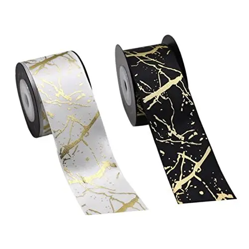 Produktbild: Operitacx Ribbon 2 Rollen Bronziertes Polyester- -blocking-verpackungsband Für Geburtstage Mehrzweck-paketband