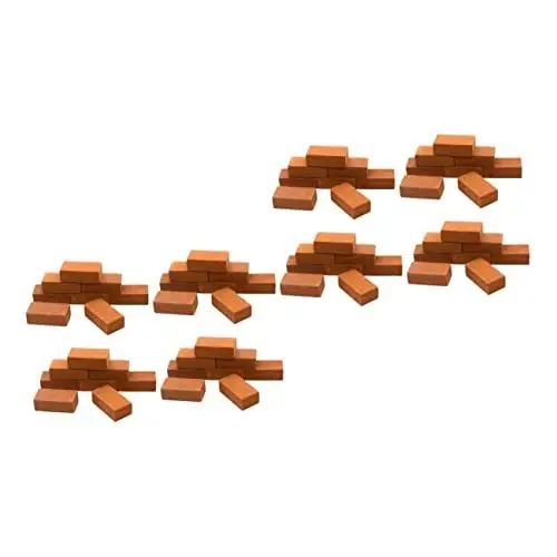 Produktbild: Operitacx 2 STK Mini-Steine Mini-rote Ziegel Sandtisch-ziegelmodell Mini-Essen Bausteine ​​Bauen Roter Ziegelstein Miniatur-ziegelfigur Ton Puppenhaus Kind Hängender Schlüsselanhänger
