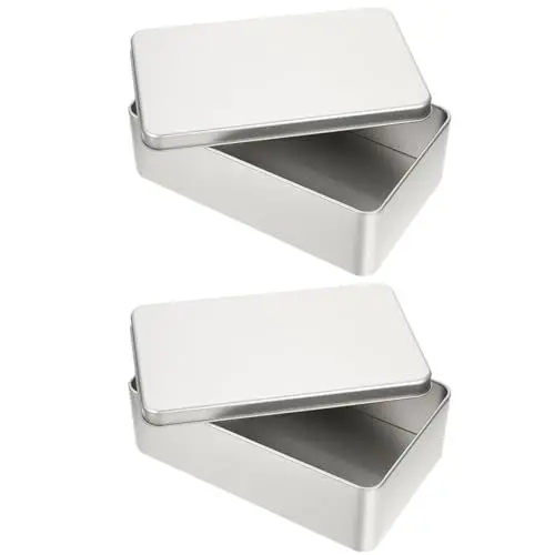 Produktbild: Operitacx 2 Stück Metalldosen Mit Deckel Weißblechdosen Aufbewahrungsbehälter Für Leckereien Kerzen Gastgeschenke Und Kunsthandwerk Metallbox Metallbehälter 18 X 11 X 5 5 Cm/7 5