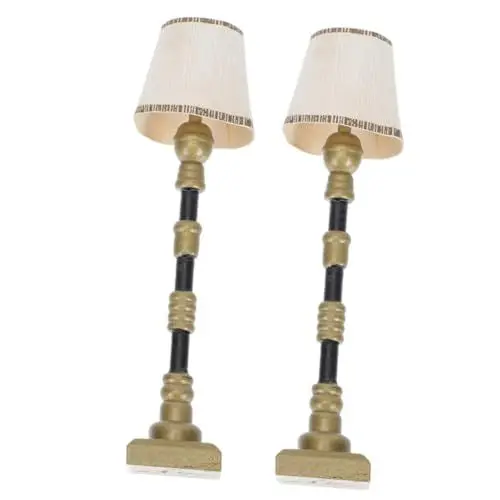 Produktbild: Operitacx 2st Puppenhaus Stehlampe Puppenhaus-led-schreibtischlampe Miniatur-led-lampe Puppenhaus Schreibtischlampe Mini-hausleuchten Zartes Mini-licht Puppenhausmöbel Harz Beleuchtung Fein