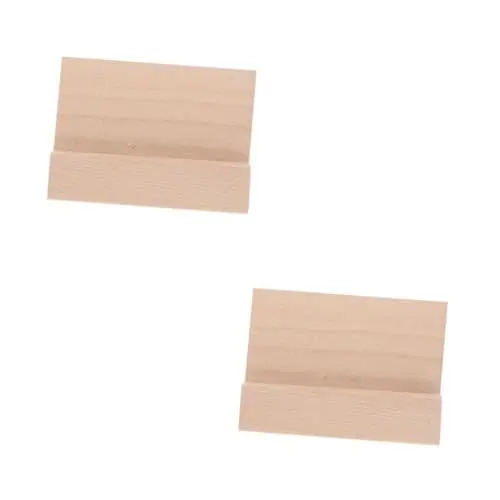 Produktbild: Operitacx 2st Tischkalender Basis Karten Basis Karten Mit Zubehör Geschäftsausstellungsstand Verkaufsständer Kartenständer Karten Mit Ständer Zahlenkarten Stehen Karten Steht Beige Holz
