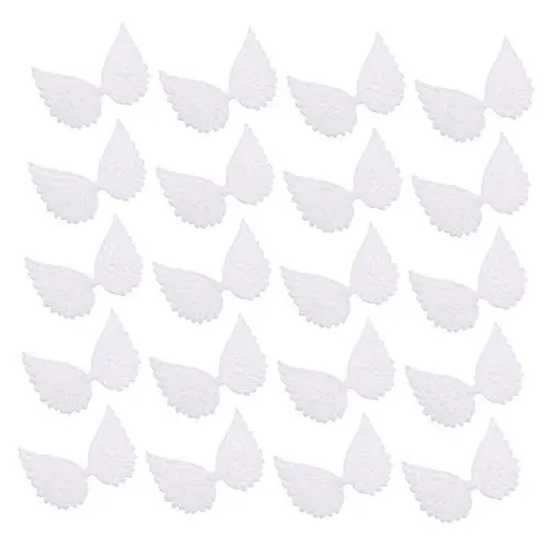 Produktbild: 30St Mini EngelsflüGel Weiß Glitzer DIY Handwerk ZubehöR, Perfekt FüR Party-Dekoration, Cupcake-Topper, Haarschmuck FüR Kinder, AufnäHer Zum AufnäHen, 8x6.4cm