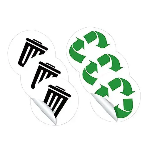 Produktbild: Operitacx Bin Label Aufkleber 3 Sätze Recycling Aufkleber Einfach Anzuwenden Mülleimer Zeichen