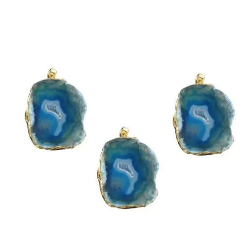Produktbild: Operitacx 3 Stk Halskette Drop Steine Geode Halskette Kristalle Geodensteine Schmuck Hängen Glocken Für Windspiele Bunte Halskette Karneol-halskette Charm-halskette Halsketten Achat Anhänger