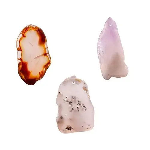 Produktbild: Operitacx 3stücke -stein-anhänger Kristall- -stein Naturstein-ornamente Für Schmuck Halskette Schmuck Kettenanhänger