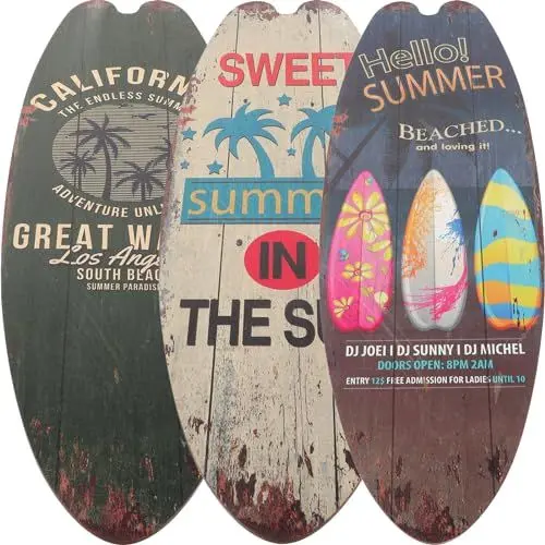 Produktbild: Operitacx 3st Surfbrett-dekoration Strand-surfbrett-schild Tropische Wanddekoration Tropisches Wandschild Nautische Plakette Surfbrettschilder Aus Holzschild Hölzern Beiläufig Skulptur
