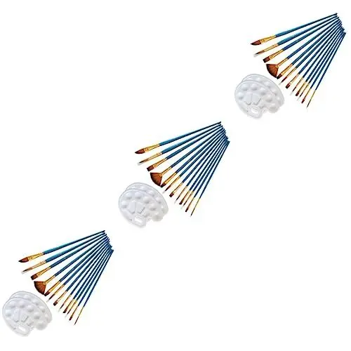 Produktbild: Operitacx 42 STK klarer Tortenständer Perlenschale Farbhalterschale Aquarellfarben Nylonpinsel Künstlerpinsel Zeichenpalette Perlmutt Bürste Ölpinsel Student