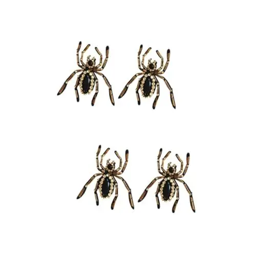 Produktbild: Operitacx 4 Stück Banner Haushaltsdekoration Strasssteine ​​für Schuhe Gestickte Halloween-Patches black spot D Spinnen-Patch Halloween-Ornamente Verzierungen für das Kunsthandwerk Vlies