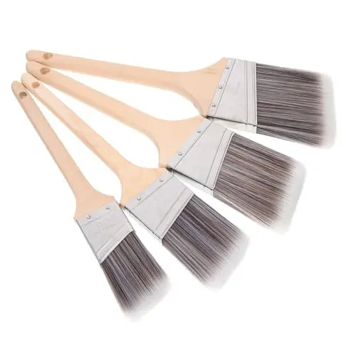 Produktbild: Operitacx Pinsel-Set für Schüler 4-teilig Holzgriff Pinsel für Wandfarbe Hausfarbe Aquarell Ölgemälde Gratfrei Bequemer Griff für Jungen und Mädchen Erwachsene