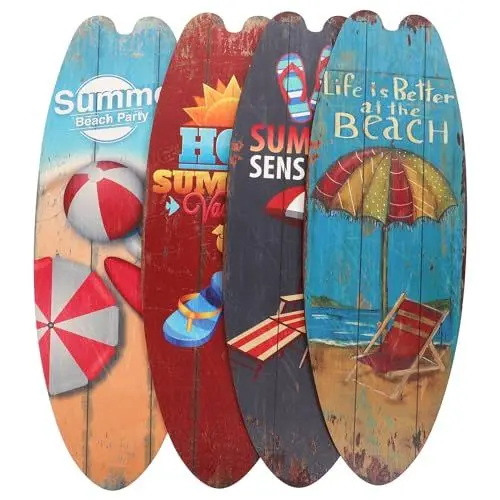 Produktbild: Operitacx 4 St¨¹ck Surfbrett-Schilder Strand-Willkommensschild Tropisches Bar-Schild Nautische Sommer-H?ngedekoration F¨¹r Strandwand Heim-Surf-Dekoration