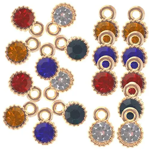 Produktbild: Operitacx 50stücke Schmuck Anhänger Mit Strass Für Diy Und Armbänder Mini Gold Kristall Charms Für Kreative Bastelprojekte Hautfreundliche Legierung
