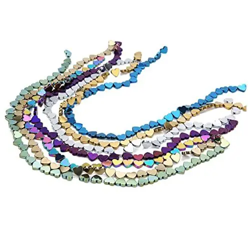 Produktbild: Operitacx 50 Stück Perlen Zur Schmuckherstellung Armbänder Perlen Hochzeitsohrringe Perlen Für Armbänder Hämatit-perlen Perlenketten Herzförmige Halskette Essen Horizontales Loch Armband