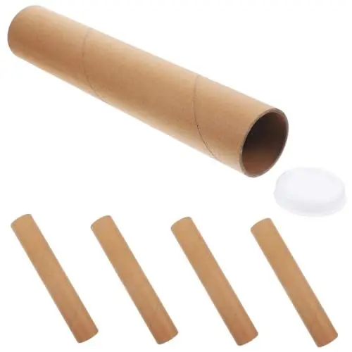 Produktbild: Operitacx 5st Runde Pappröhren Versandrohr Behälter Aus Kraftpapier Aufbewahrungsrohr Mit Deckel Praktische Poster-poströhre Bastelrollen, Röhren Runde Bastelröhren Poströhren Abs Angelrute
