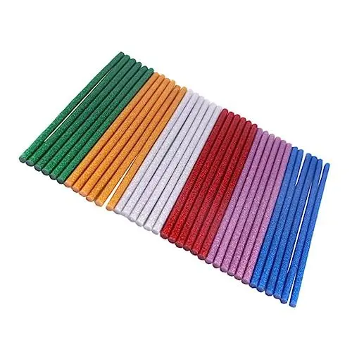 Produktbild: Operitacx 60stücke Bunte Heißklebestifte Glitzer Heißklebesticks Für Handwerk Basteln Und Reparaturen Material Starke Haftung Für Dekorationen Und Weihnachtsprojekte