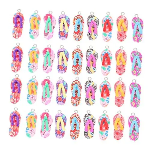 Produktbild: Operitacx 60stücke Slipper Anhänger Für Diy Schmuck Charmante Schlüsselanhänger Ohrringe Und Mehr Bunte Handwerksmaterialien Für Kreative Bastelprojekte