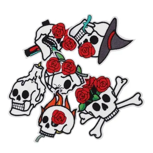 Produktbild: Operitacx 6St Halloween-Kostümzubehör gotische Aufnäher Gothic-Patches Patches zum Aufnähen Kleidung Verzierung Kleidungsdekoration Cartoon-Patches Stichflecken Stickgarn