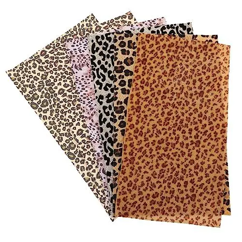 Produktbild: Operitacx 6 Blatt Blätter Aus Kunstleder Mit Leopardenmuster Ohrringe Mit Leopardenmuster Diy-Nähmaterial Haarschmuck Weicher Synthetischer Pu-Stoff Ohrringe Mit Leopardenmuster