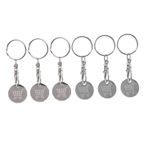 Produktbild: Operitacx Einkaufswagen-schlüsselanhänger-Set 6 Stück Metall-Chips Einkaufswagen-schlüsselring Für Den Einkaufswagen Stilvoller Einkaufswagen-chip