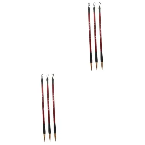 Produktbild: Operitacx 6 Stück Langhao Schreibpinsel Chinesischer Kalligraphie Pinsel Stift Tragbarer Pinsel Chinesischer Tintenpinsel Zeichenpinsel Kalligraphie Tinte Tuschestift Aquarell
