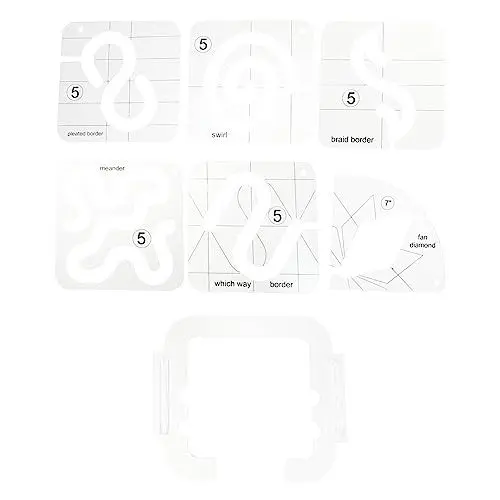 Produktbild: Operitacx Nähwerkzeuge 7-teiliges Patchwork-lineal-set Präzise Und Einfach Zu Verwenden