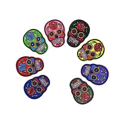 Produktbild: Operitacx 8St Geister-Kleidungsflicken Rose Patches zum Aufnähen halloween dekoration halloween-dekoration gestickte Aufnäher DIY Patches für Kleidung Skelett Banner Zubehör