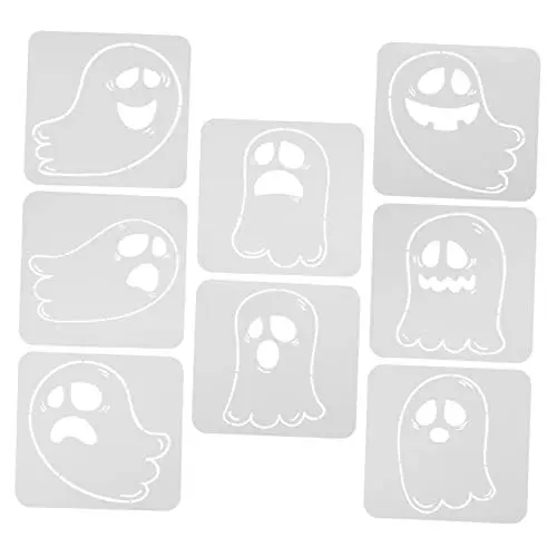 Produktbild: Operitacx 8pcs Halloween Geist Schablonen Malerei Vorlagen Halloween Dekorationen Halloween Decor Cookie Cutters Geist