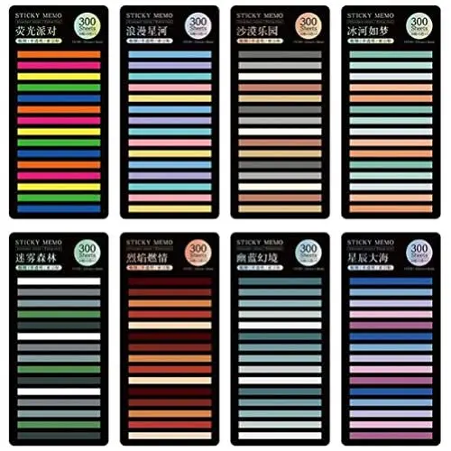 Produktbild: Operitacx 8 Blatt Page Marker Tabs Farbige Tabs Neon Textmarker Streifen Flaggen für Bücher Lesezeichen Notizbuch sauber zu entfernen