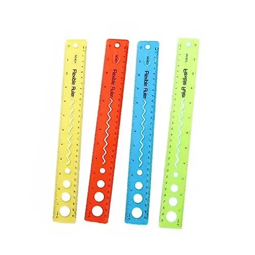 Produktbild: Operitacx 8 Stk Biegbares Lineal Tragen- Studenten Herrscher Geometrisches Lineal Geometrie Mathematisches Lineal Schulherren Lineale Messen Mit Löchern Weicher Kunststoff Wasserstand Kind