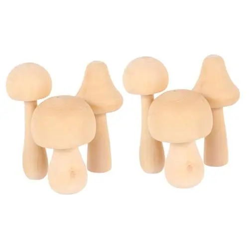Produktbild: Operitacx 9 Stk Doodle weißer Keimpilz Kinder zeichnen Spielzeug künstliche Pilze Miniaturdekoration Puppe holzfiguren bastelsets+für+kinder holzpflock selber machen kind zeichen spielzeug