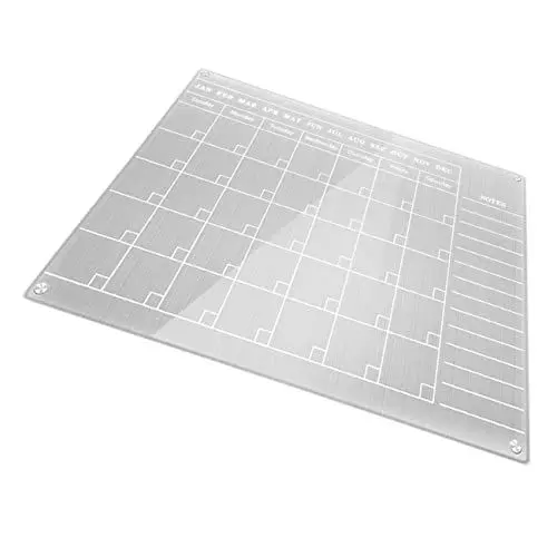 Produktbild: Operitacx Abwischbar Weiß Trocken Für Zu Hause Nachricht Kühlschrank Transparent Acryl Magnetisch Monat Wöchentlich Monatlich Erinnerung Planungstafel Schreibplan Kalender