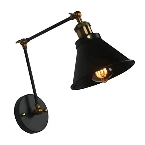 Produktbild: Operitacx Antike Wandlampe Aus Schmiedeeisen Mit Kreativem Design Verstellbarer Langarm-wandleuchte Für Wohnzimmer Schlafzimmer Flur Restaurant Bar Im Europäischen Stil Stangen Ohne