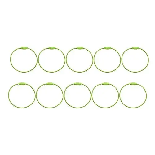 Produktbild: Operitacx Autoanhänger 10 Stück Schlüsselanhänger Zum Basteln Kabeletikettenring Für Auto Gepäckanhänger Anhängerring Ring Drahtseil Schlüsselanhänger Hellgrün Schlüsselanhängerteile