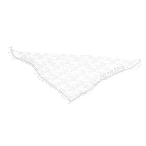 Produktbild: Operitacx Dreieckstuch Aus Spitze Dreieckige Spitzenschleier Hochzeit Brautschleier Bauchtanz-dreieck-hüfttuch Dreieckiger Spitzenschal Kopftuch Weiß Fräulein Kopfbedeckung Hochzeitskleid