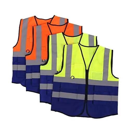 Produktbild: Operitacx Gelbe Reflektierende Sicherheitsweste Mit Reißverschluss-design Taschen Für Notfallaktivitäten Freiwilligen-verkehrsweste Arbeitssicherheitsweste Voll Reflektierende Warnweste Für