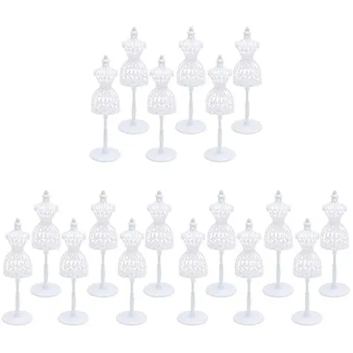 Produktbild: Operitacx Körperschmuck Schaufensterpuppenständer Für Spielzeugpuppenkleidung 18 STK Mannequin Puppe Kleiderständer Kleidergürtel Schmuck Weiß Spielzeugpuppendekoration Schaufensterpuppe