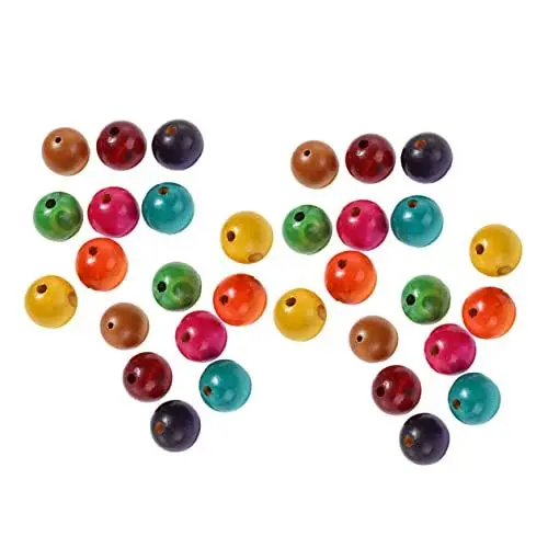 Produktbild: Operitacx Bastelperlen-set Aus Runden Holzperlen Für Kinder Schmuck Dekoration Kreative Projekte