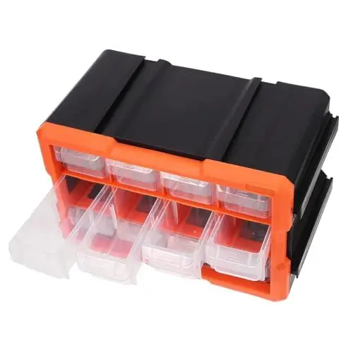 Produktbild: Operitacx Kunststoffschrank Für Kleinteile-Organizer Teileschrank Mit Aufbewahrungsbox Für Elektronische Teile Und Schrauben Lagerbehälter Mit Durchsichtigem Deckel