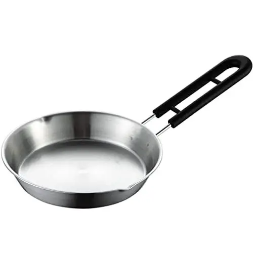 Produktbild: Operitacx Camping Pfanne Bratpfanne Frühstückspfanne Eier Pfanne Pancake Pfanne Pfanne Antihaft Pfannenkuchen Pfanne mit Griff für Restaurant 16cm Silber
