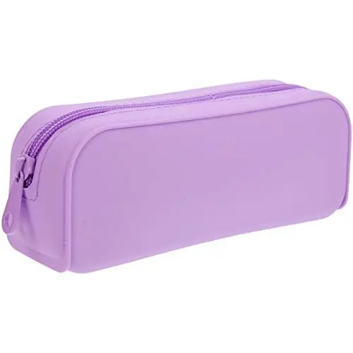 Produktbild: Operitacx Silikon-feder Mäppchen Süßes Federmäppchen Bleistiftbeutel Für Mädchen Schminktasche Reise-make-up-pinseltasche Etui Geldbörse Japanisch Und Koreanisch Fräulein Violett Kieselgel